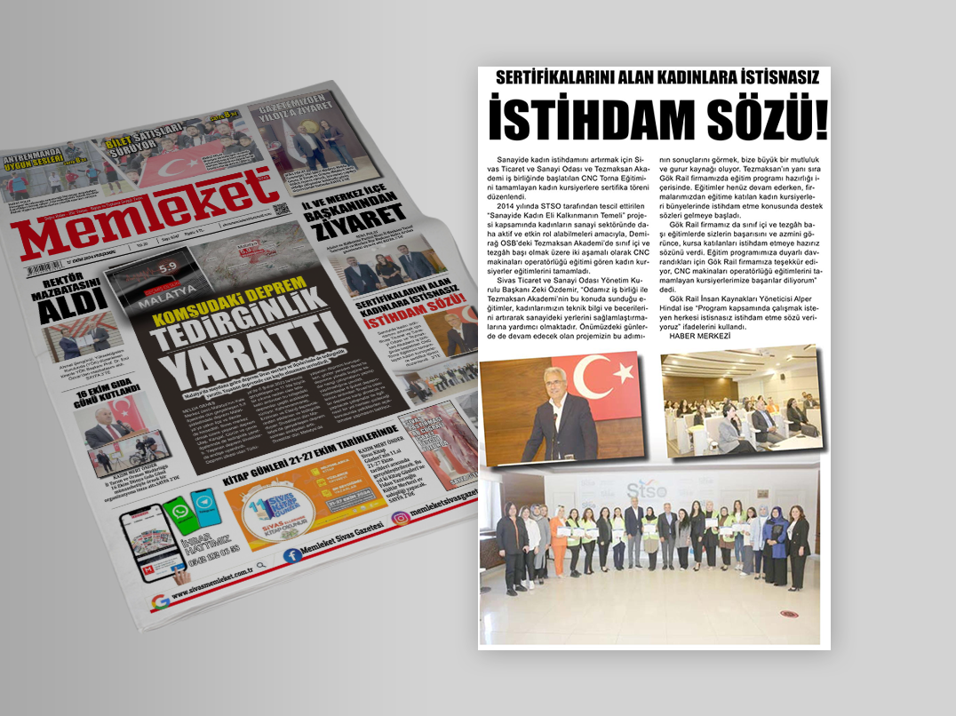 SERTİFİKALARINI ALAN KADINLARA İSTİSNASIZ İSTİHDAM SÖZÜ!